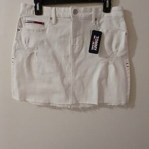 Tommy Jeans White Denim Shorts